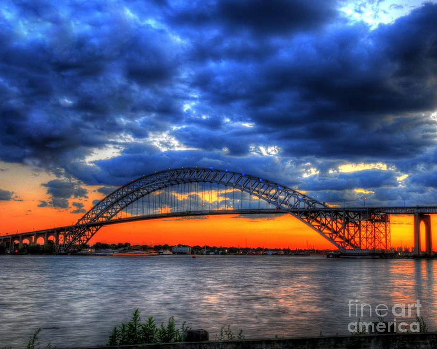 Sunset at the Bayonne Bridge Photograph by Paul Ward