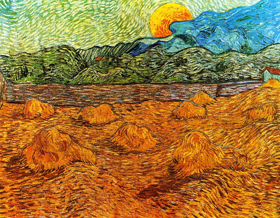 Vincent Van Gogh Painting - Sunset at the hills by Sumit Mehndiratta