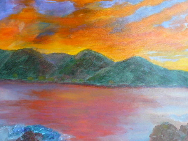Sunset Painting - Sunset at Yelapa Bay by Robert Libutti