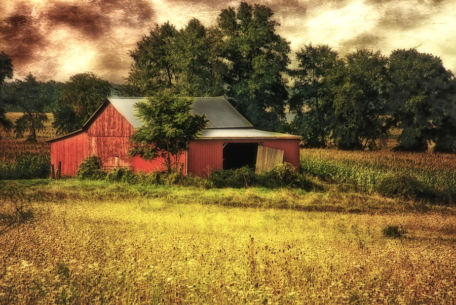 Sunset Barn Photograph by Mary Timman