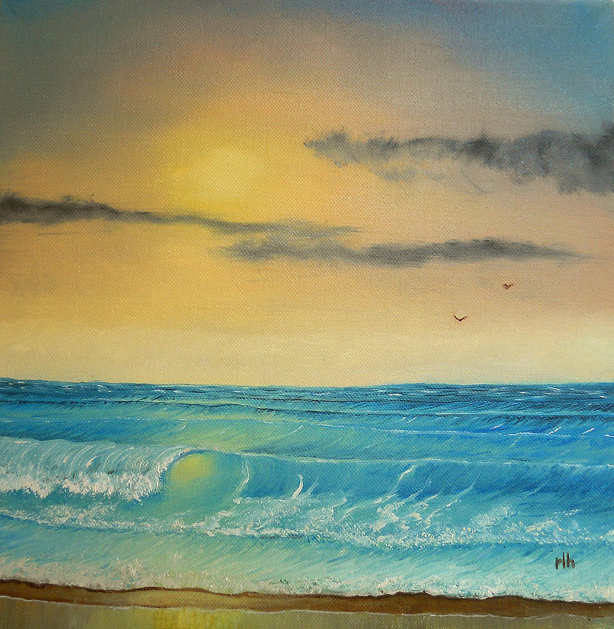 Sunset Beach Painting by Robert  Hooper