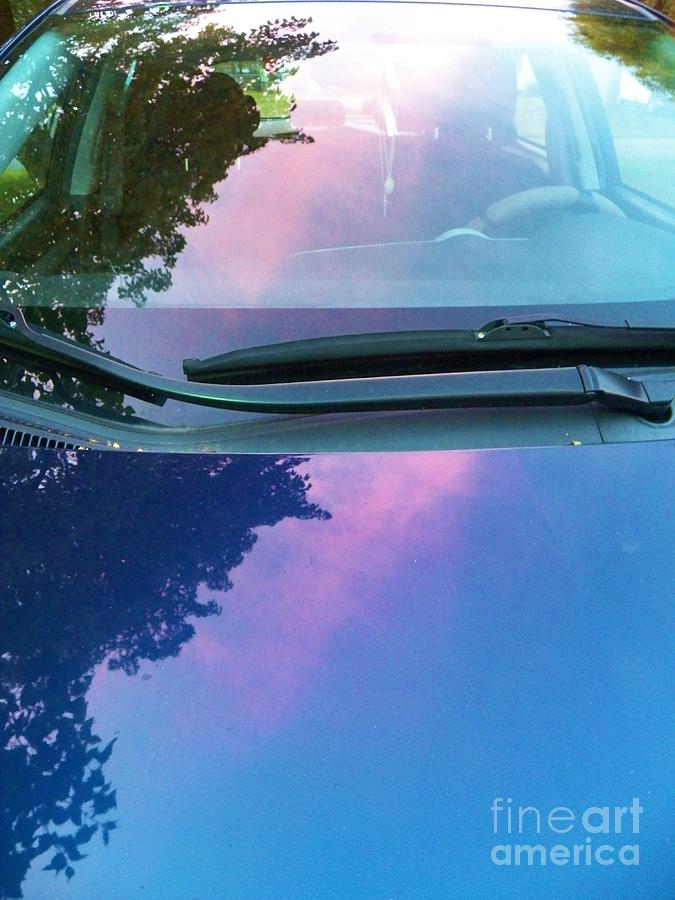 Sunset Car Reflection Photograph by Judy Via-Wolff