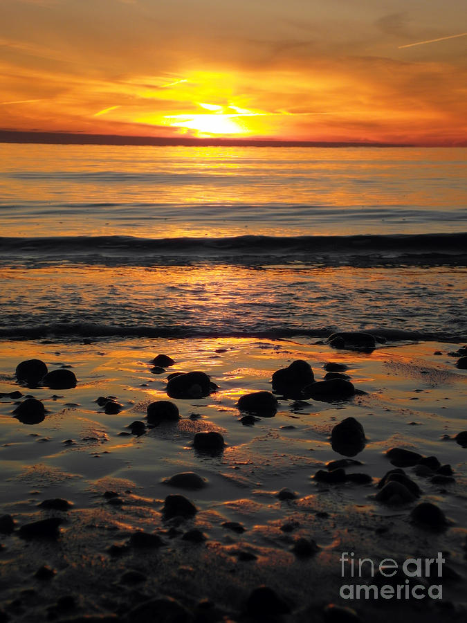 Sunset Chappaquoit beachh Photograph by Gene  Marchand