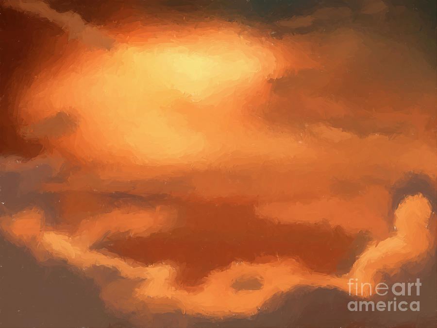 Sunset Painting - Sunset clouds by Pixel Chimp