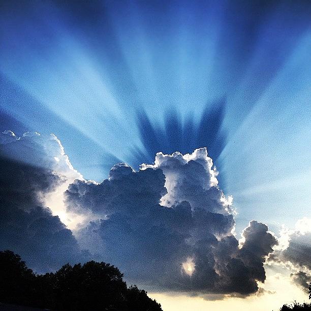 Summer Photograph - #sunset #clouds #weather #rays #light by Amber Flowers