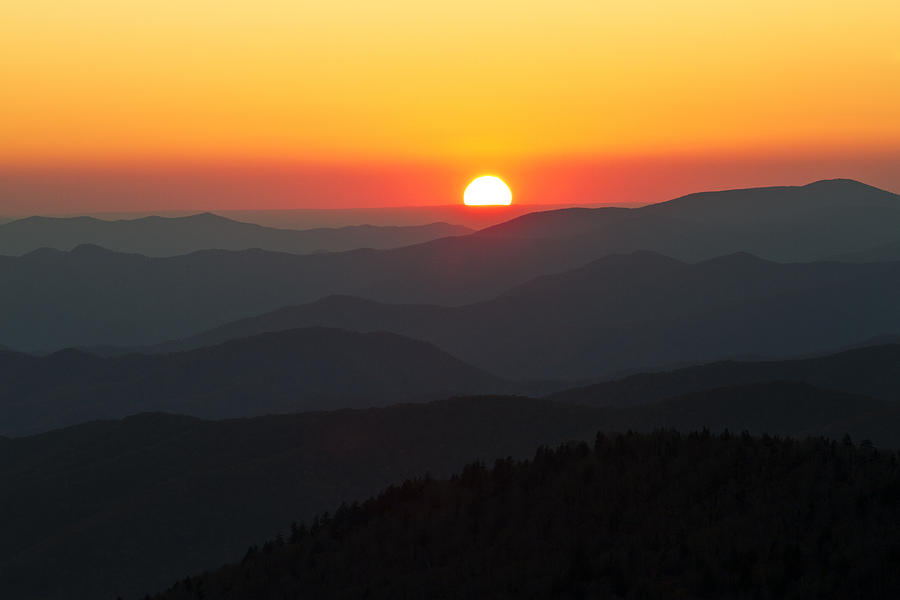 Sunset From Clingmans Dome Great Smoky Mountains Photograph By Pierre