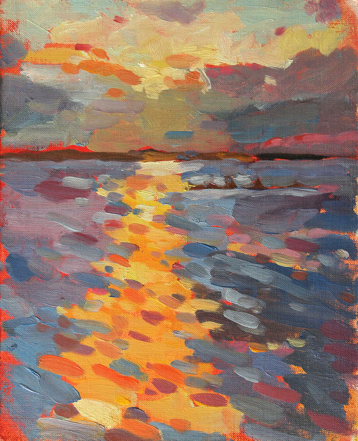 Sunset from Eagle Point Lighthouse Painting by Jenny Anderson - Fine ...