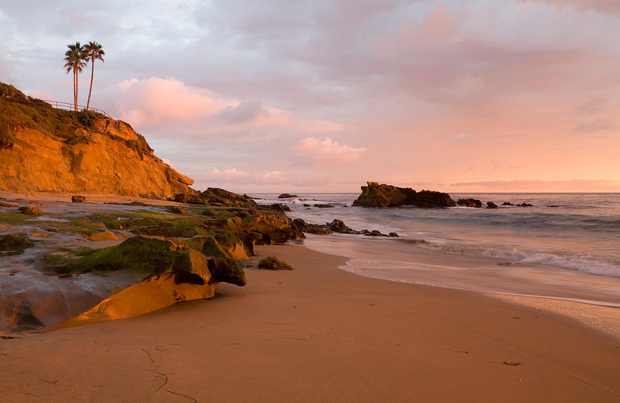 Sunset Glow  Laguna Beach Photograph by Cliff Wassmann