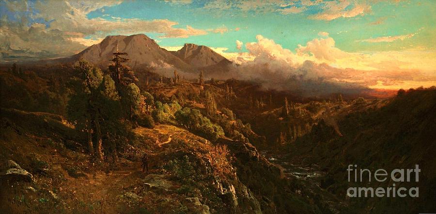 Sunset Glow Mt Tamalpais Painting by Thea Recuerdo