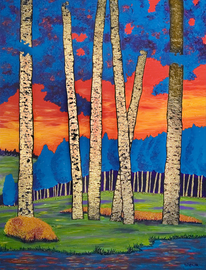 Sunset in Aspengrove Painting by Randall Weidner