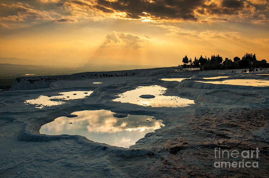 Nature Photograph - Sunset in Pamukkale by Natapong Paopijit