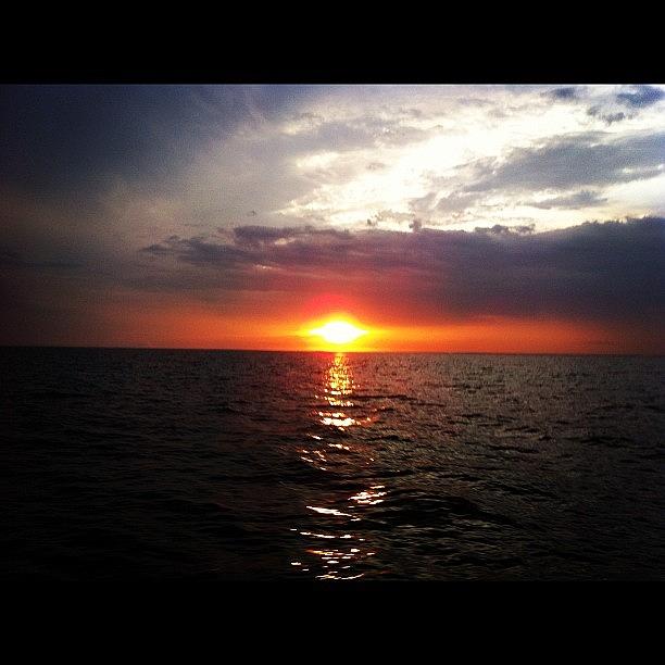 Cool Photograph - Sunset In The Middle Of The Sea by Swe Swd