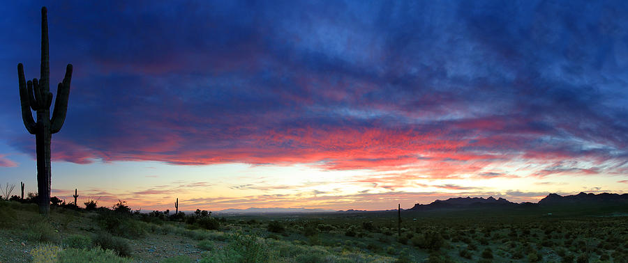Sunset Photograph - Sunset in the Superstition Mountains by Dave Sribnik