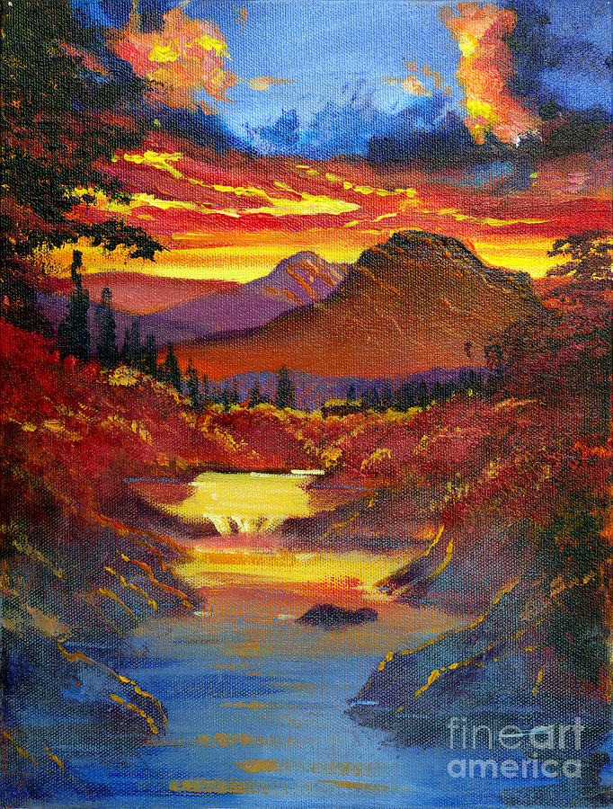 Sunset in the Valley Painting by David Lloyd Glover