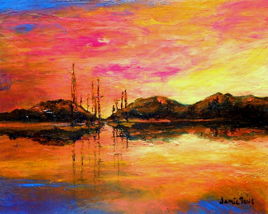 Sunset Islands Painting by Jamie Frier