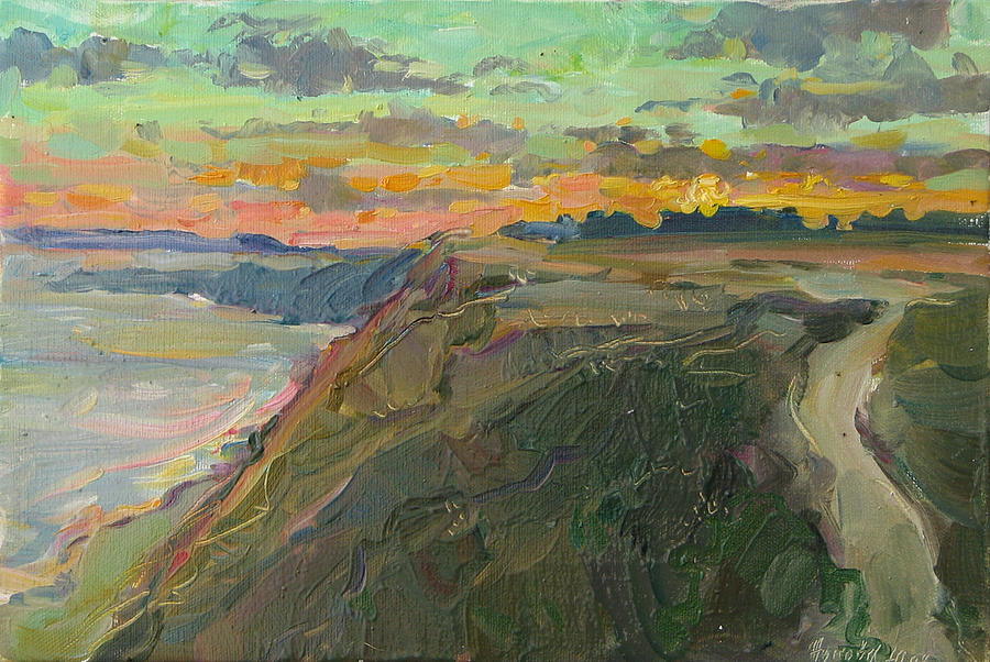 Sunset Painting by Juliya Zhukova