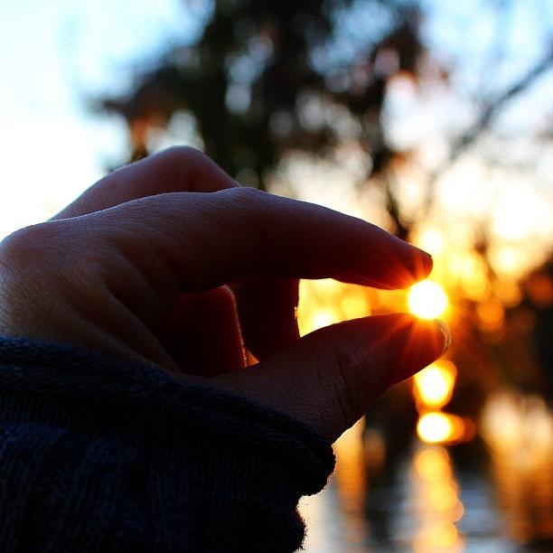 #sunset #lake #adventure #fingers Photograph by Caitlyn Stykowski
