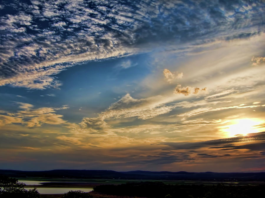Sunset-Lake Buchanan Texas Photograph by Douglas Barnard