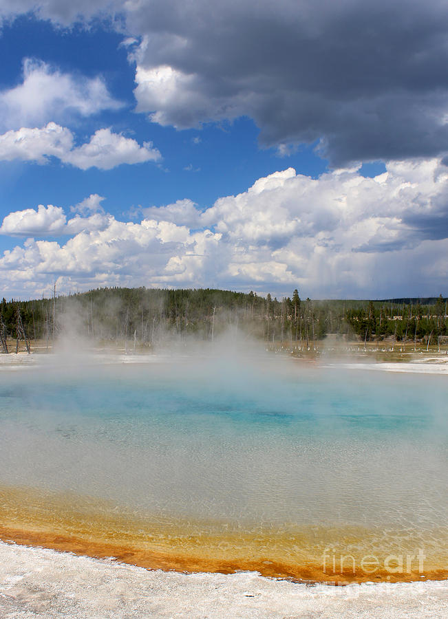 Sunset Lake Hot Spring Pool In Yellowstone National Park Photograph