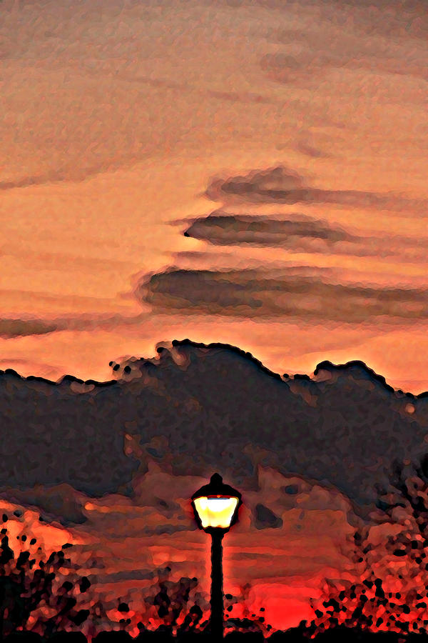 Sunset Lamp Post Photograph by Greg Sharpe