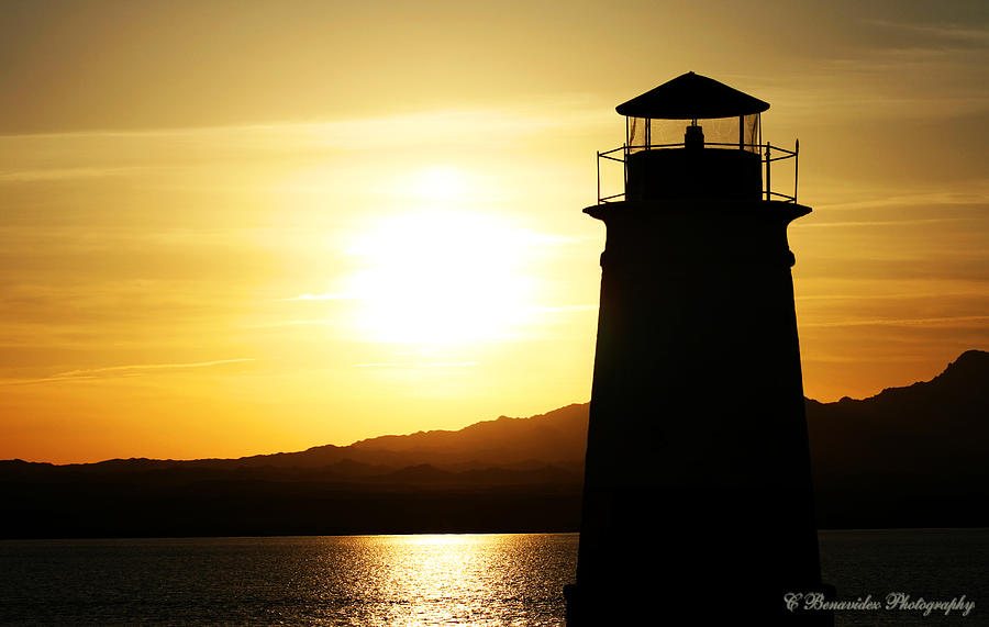 Lake Havasu Sunset Lighthouse Photograph by Charles Benavidez