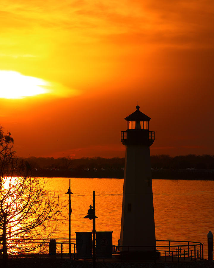 Sunset lighthouse Photograph by M K Miller
