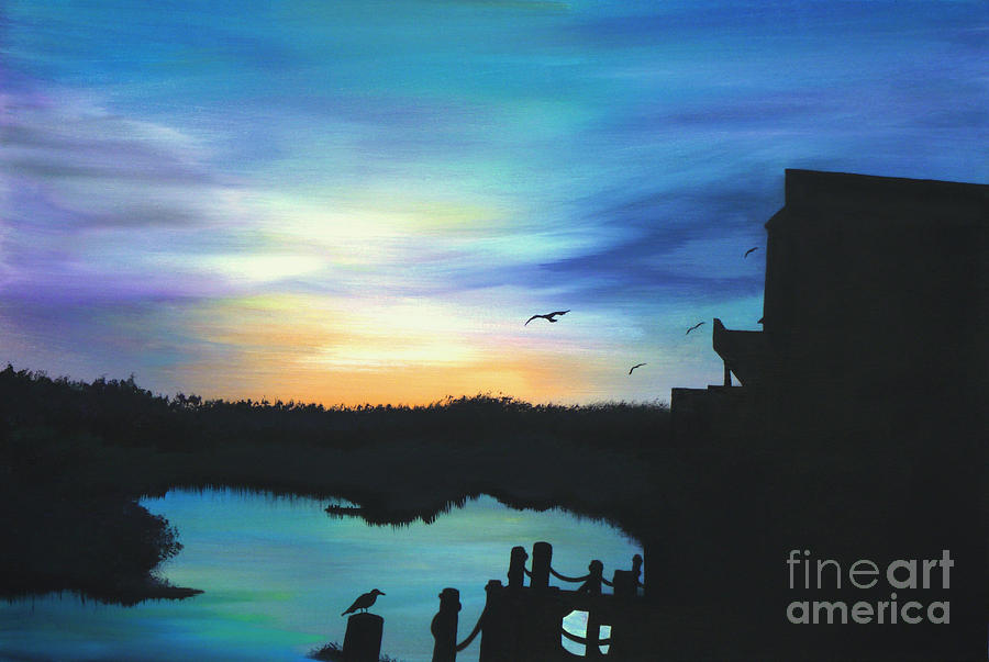 Sunset Near The Gulf Painting by Alys Caviness-Gober