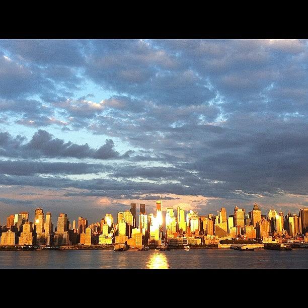 Sunset New York City Photograph by Kai Han