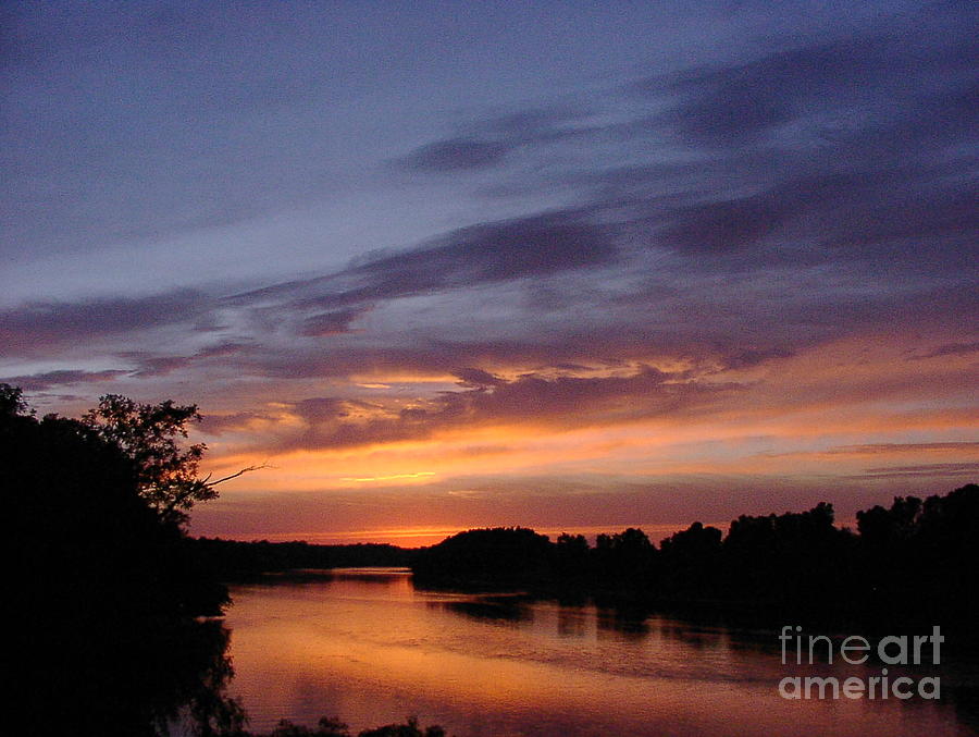 Sunset Photograph - Sunset on Arkansas River by Art Hill Studios