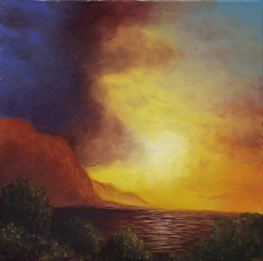 Sunset Painting - Sunset On Beach by Elena Melnikova