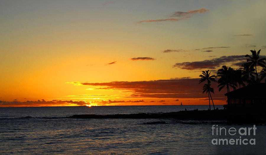Ocean Sunset Photograph - Sunset on Kauai by Dana Kern