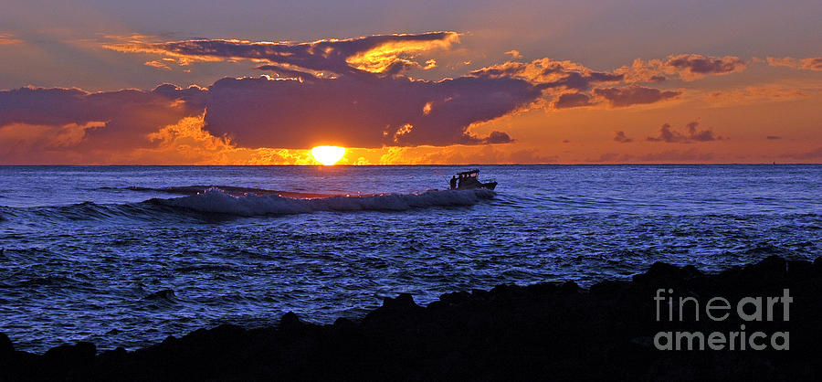 Sunset Photograph - Sunset on Kauai by Vivian Christopher