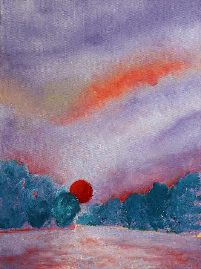 Sunset on Macatawa Bay Painting by Karin Eisermann