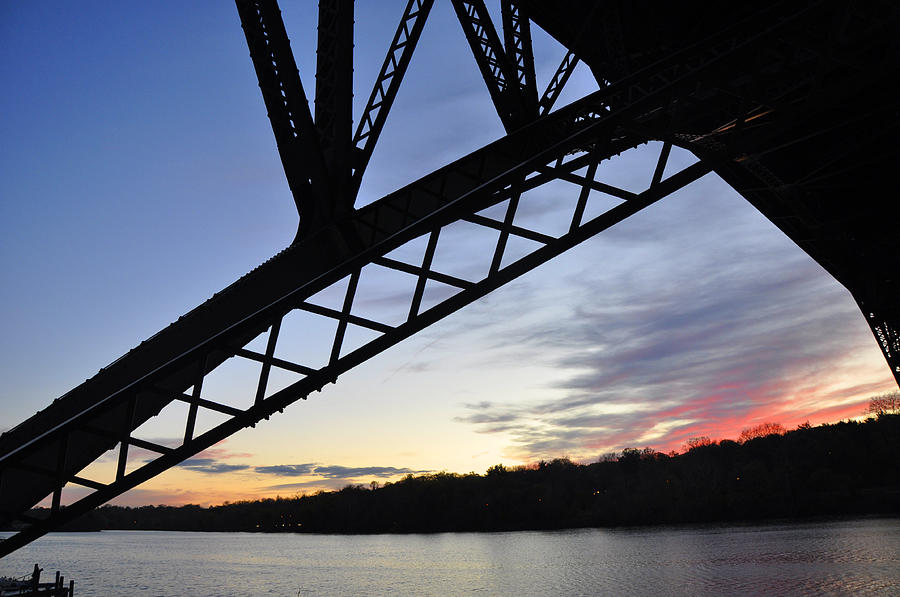 Sunset on Strawberry Mansion Bridge Photograph by Andrew Dinh