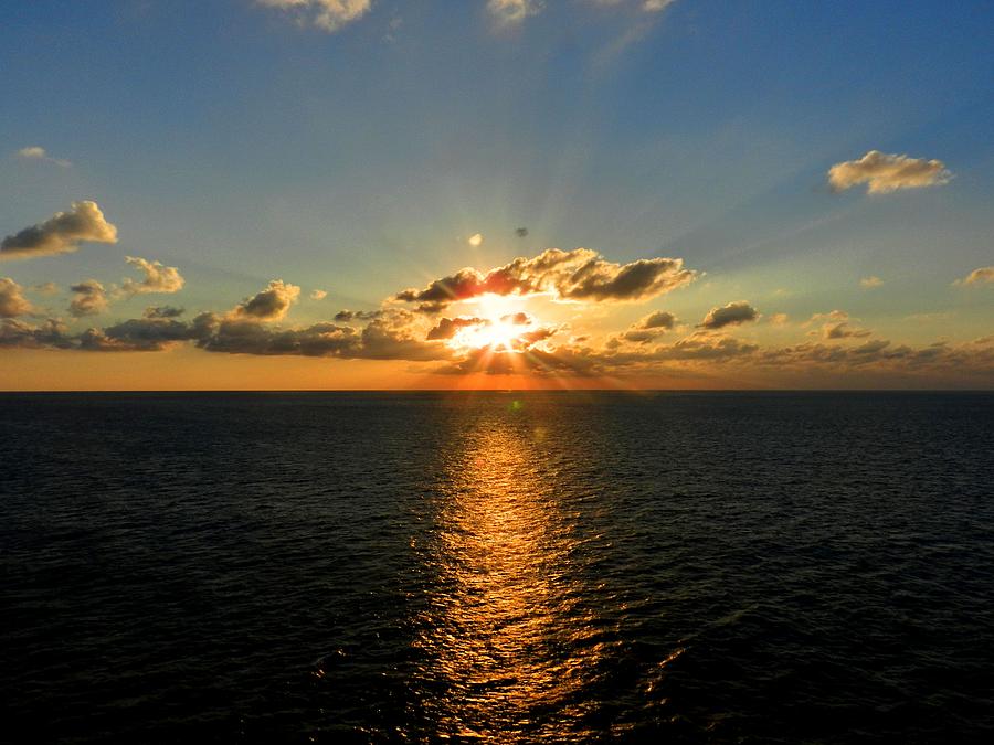 Sunset on the Atlantic 001 Photograph by Lance Vaughn