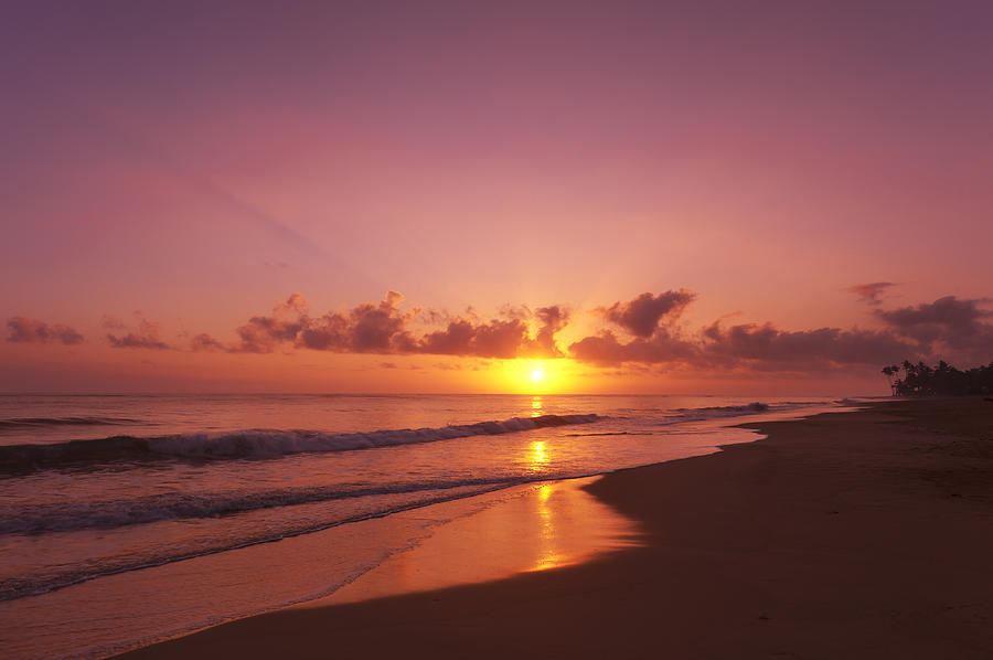 Sunrise Photograph - Sunset on the Beach by Christian Heeb