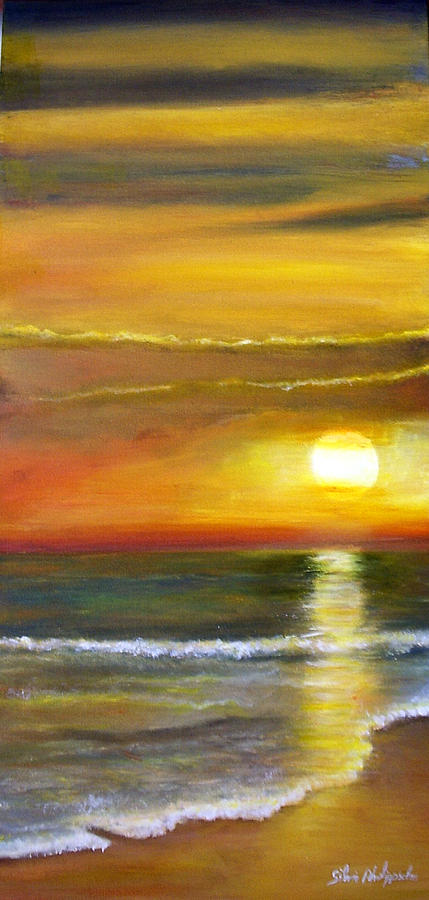 Sunset on the Beach Painting by Silvia Philippsohn