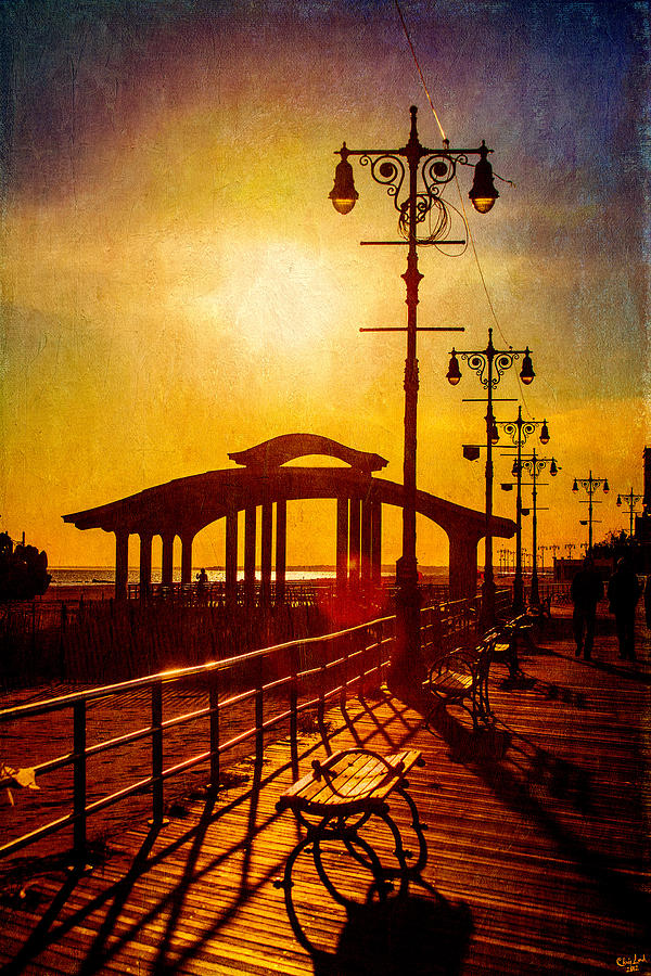 Sunset On The Boardwalk Photograph by Chris Lord