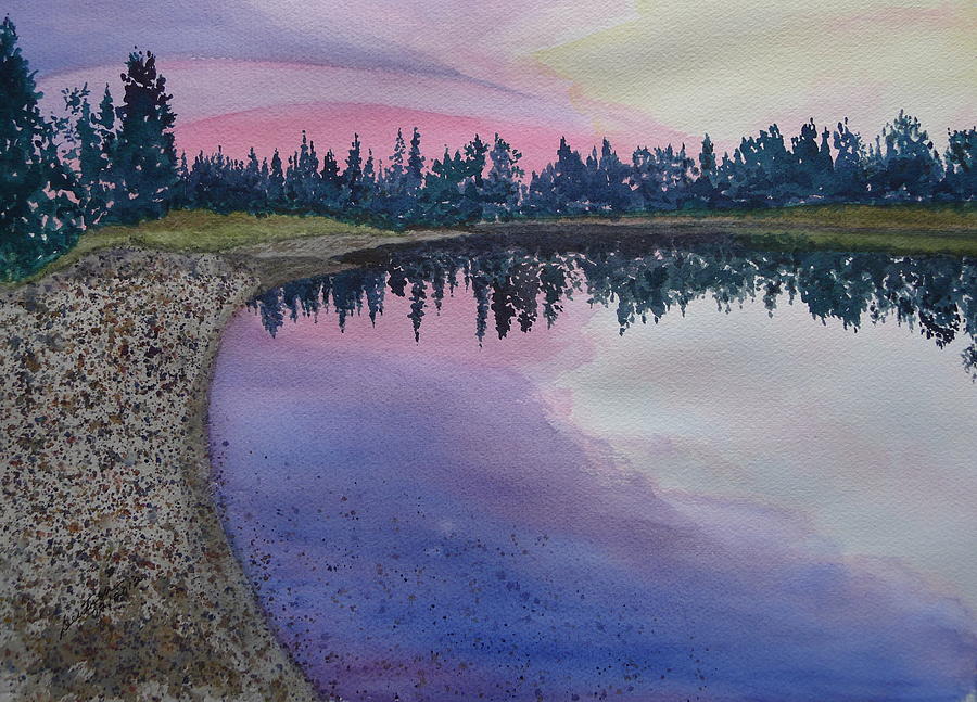 Sunset on the Chena - II Painting by Joel Deutsch