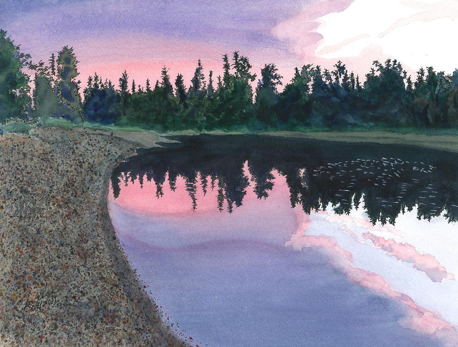 Sunset on the Chena  Painting by Joel Deutsch
