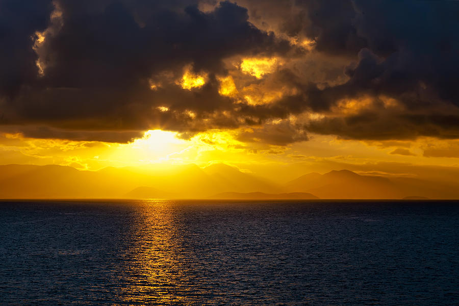 Sunset Photograph - Sunset on the Mediterranean by Janet Fikar