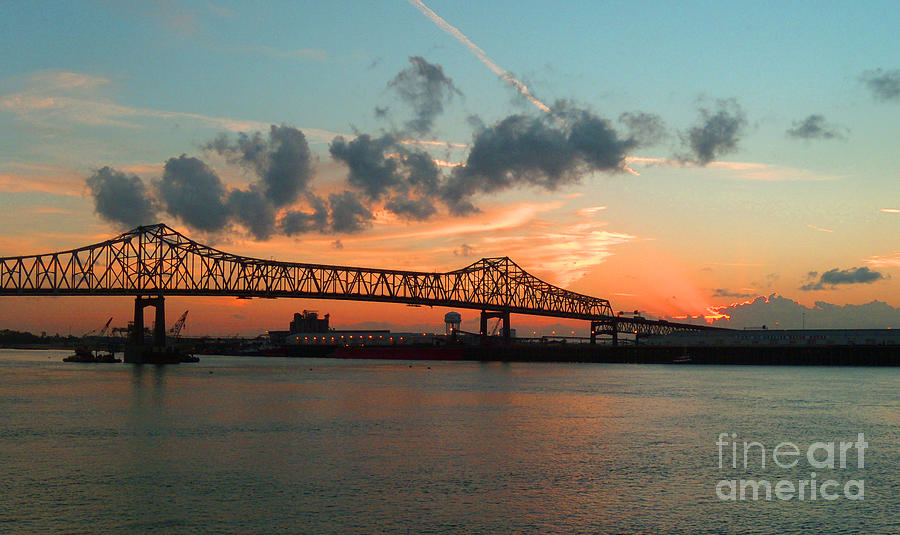 Sunset on the Mississippi  Photograph by Lydia Holly