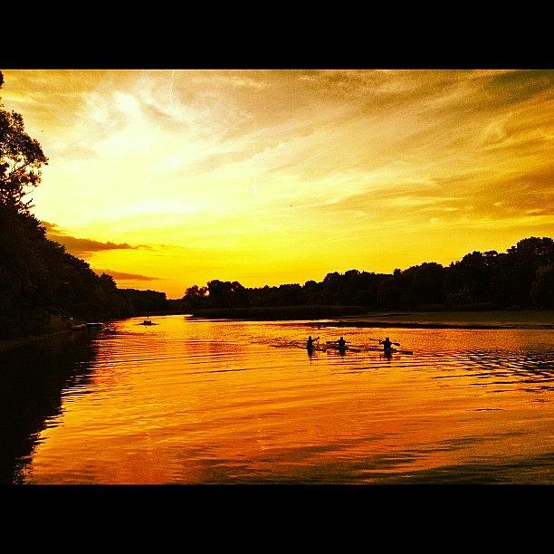 Sunset Photograph - #sunset On The #river, #kayakers by Stevie Carlyle