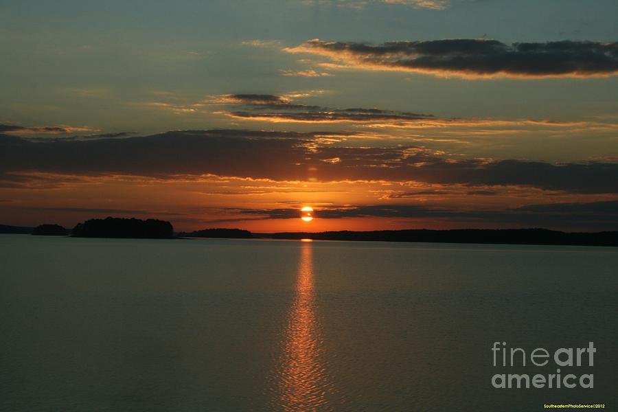Sunset over Clarks Hill Lake Photograph by Sherrie Winstead