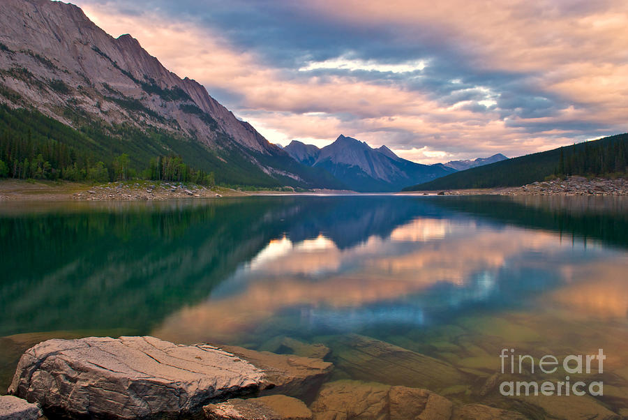 Nature Photograph - Sunset over Medicine Lake by James Steinberg and Photo Researchers