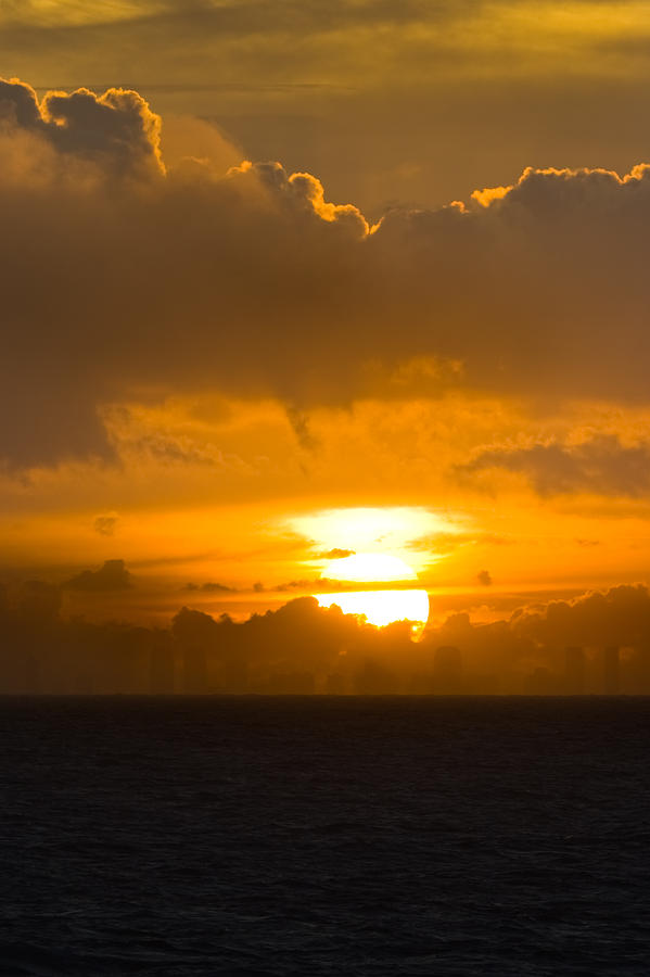 Sunset over Miami Photograph by Ed Gleichman