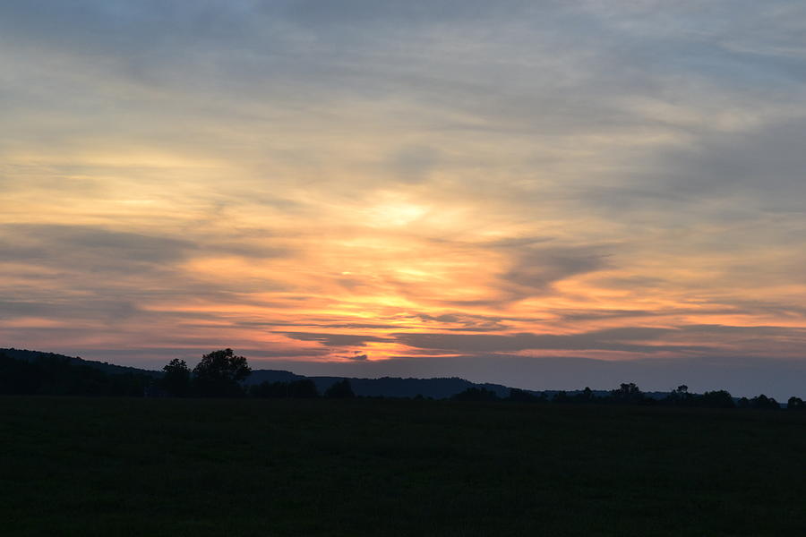 Sunset Over Mountain field Photograph by Carman Turner | Fine Art America