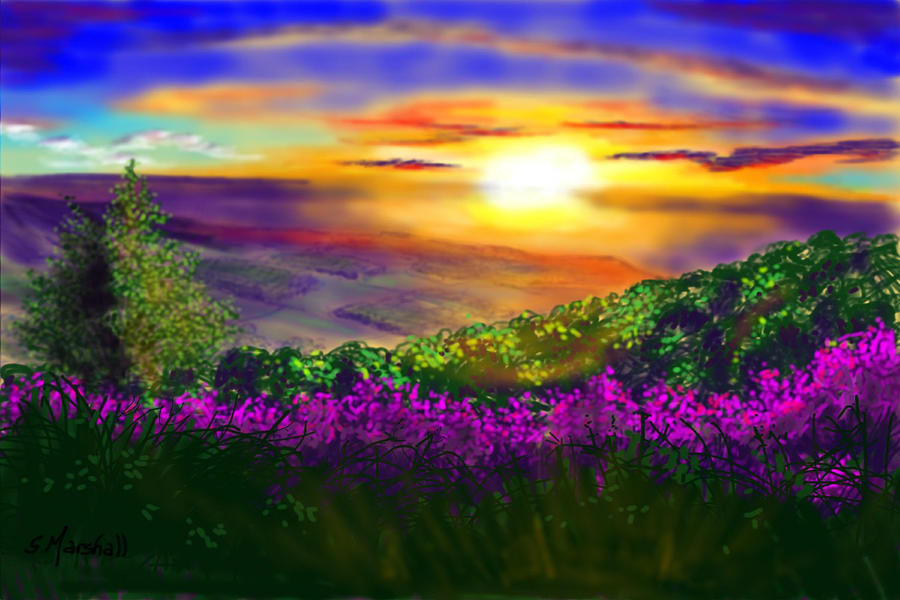 Sunset over Rosedale Painting by Glenn Marshall