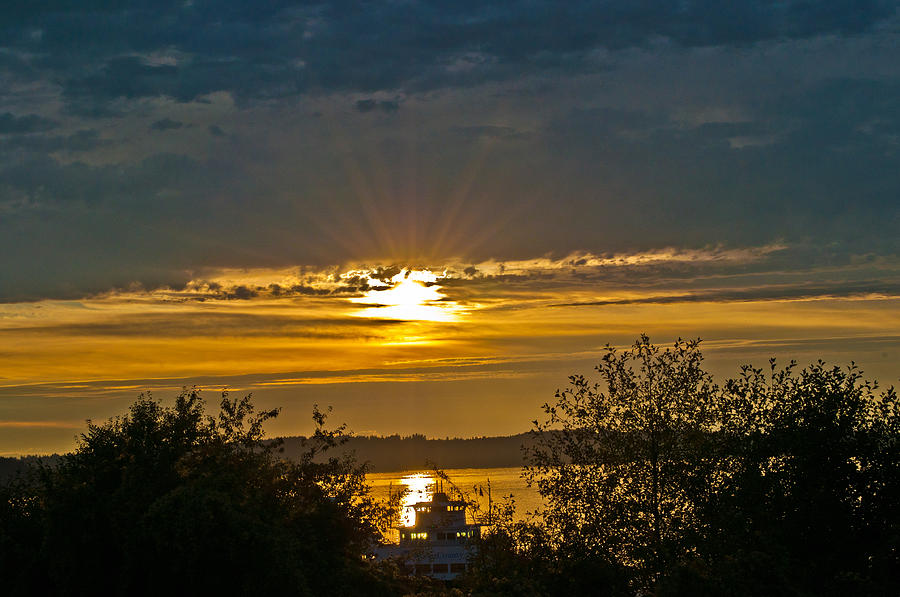 Sunset over Steilacoom Bay Photograph by Tikvahs Hope