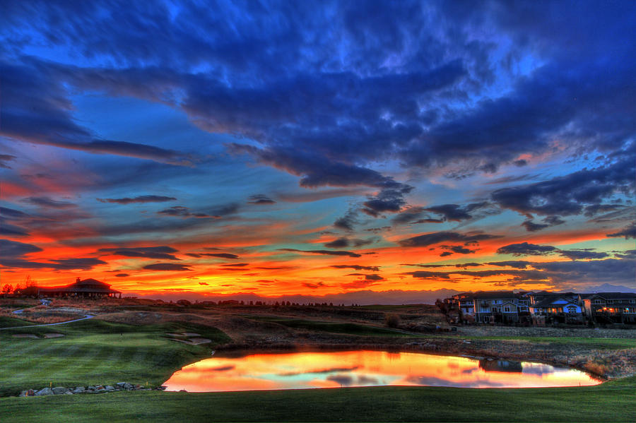 Sunset over The Golf Course Photograph by Scott Mahon
